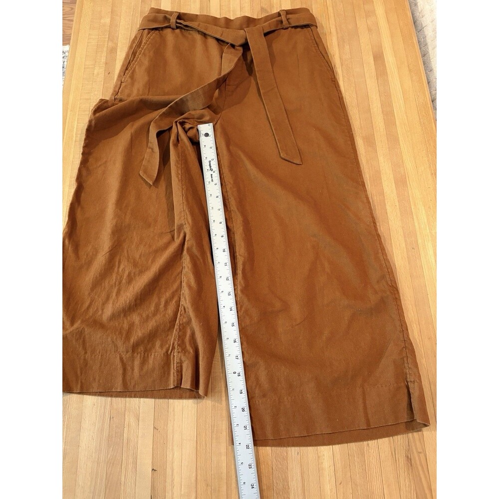 Banana Republic Boho Linen Blend Wide Leg Culottes Brown Cropped Women 6 Petite - Picture 5 of 6
